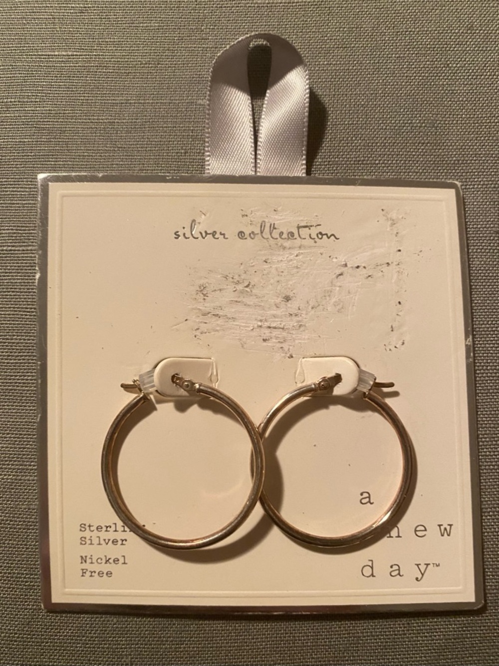 A New Day Sterling Silver Hoop Earrings Nickel Free